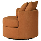 Debbie Upholstered Swivel Accent Chair Burnt Orange 902275 - Ella Furniture