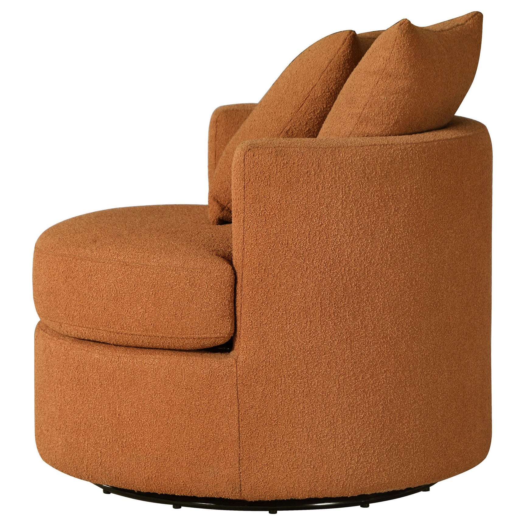 Debbie Upholstered Swivel Accent Chair Burnt Orange 902275 - Ella Furniture