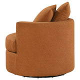 Debbie Upholstered Swivel Accent Chair Burnt Orange 902275 - Ella Furniture