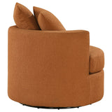 Debbie Upholstered Swivel Accent Chair Burnt Orange 902275 - Ella Furniture