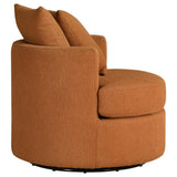 Debbie Upholstered Swivel Accent Chair Burnt Orange 902275 - Ella Furniture