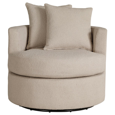Debbie Upholstered Swivel Accent Chair Camel 902274 - Ella Furniture