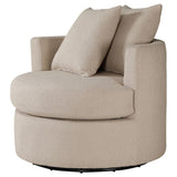 Debbie Upholstered Swivel Accent Chair Camel 902274 - Ella Furniture