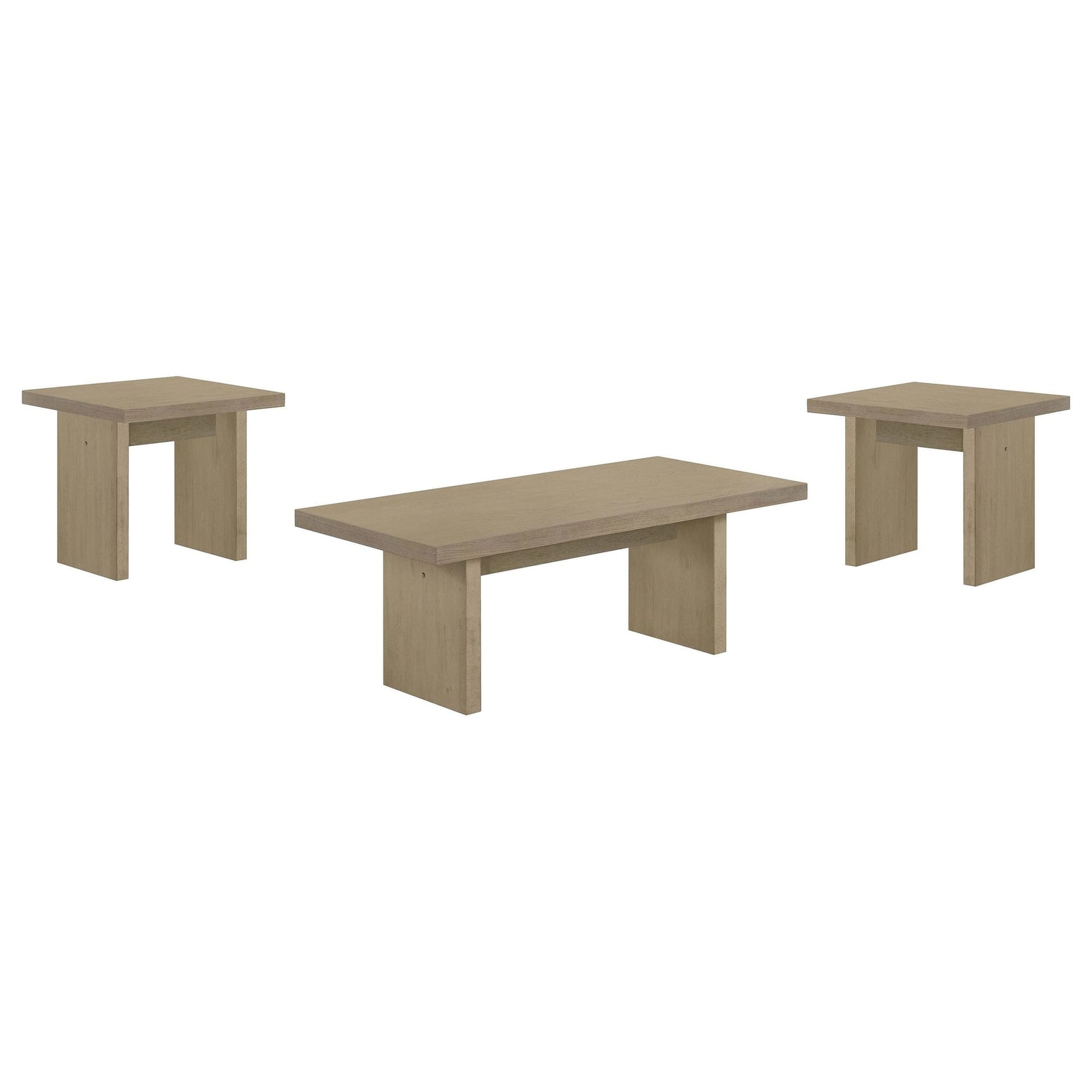 Decker 3-piece Coffee and End Table Set Natural Oak view 2