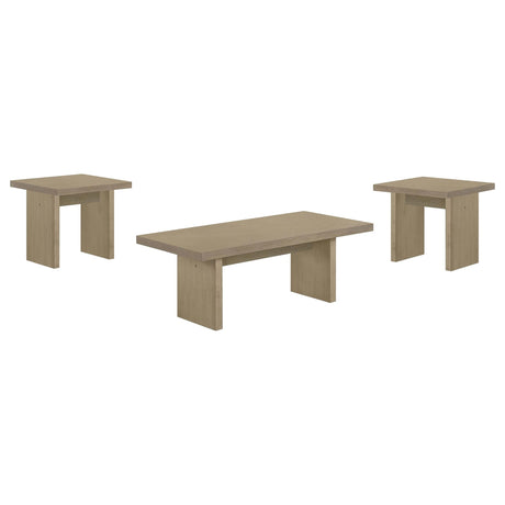 Decker 3-piece Coffee and End Table Set Natural Oak view 2