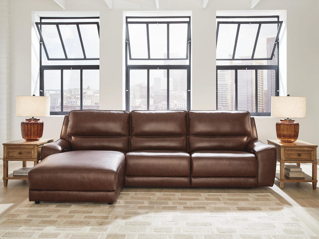 DeepWakes Canyon Leather 3-Piece Reclining Sofa Chaise view 2