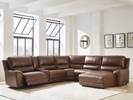 DeepWakes Canyon Leather 6-Piece Power Reclining Sectional with Chaise view 4