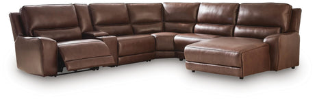 DeepWakes Canyon Leather 6-Piece Power Reclining Sectional with Chaise view 5