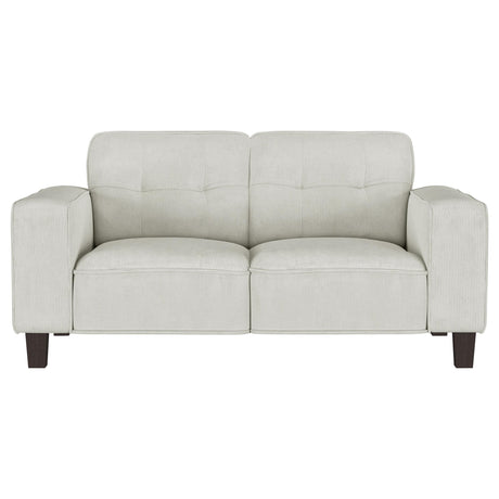 Deerhurst Upholstered Track Arm Tufted Loveseat Beige 509648 - Ella Furniture