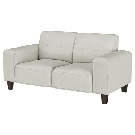 Deerhurst Upholstered Track Arm Tufted Loveseat Beige 509648 - Ella Furniture