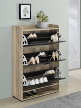 Denia 3-Tier Shoe Storage Cabinet Antique Pine And Grey 950404 - Ella Furniture