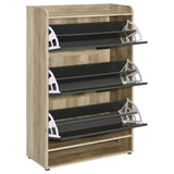 Denia 3-Tier Shoe Storage Cabinet Antique Pine And Grey 950404 - Ella Furniture