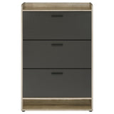 Denia 3-Tier Shoe Storage Cabinet Antique Pine And Grey 950404 - Ella Furniture