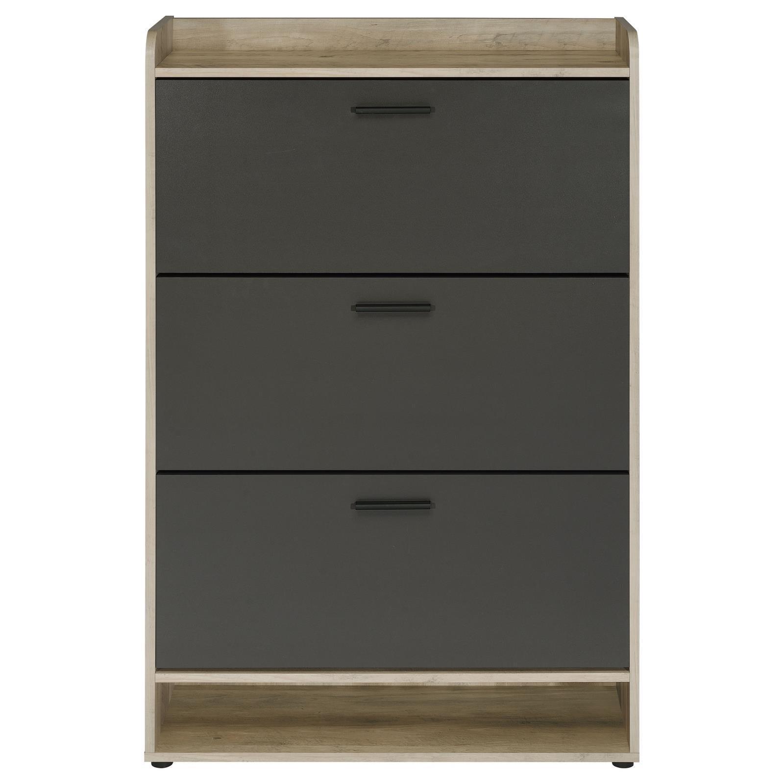 Denia 3-Tier Shoe Storage Cabinet Antique Pine And Grey 950404 - Ella Furniture