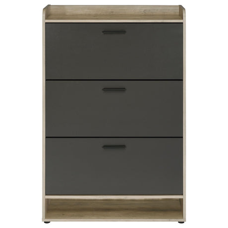 Denia 3-Tier Shoe Storage Cabinet Antique Pine And Grey 950404 - Ella Furniture