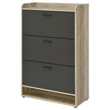 Denia 3-Tier Shoe Storage Cabinet Antique Pine And Grey 950404 - Ella Furniture
