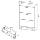 Denia 3-Tier Shoe Storage Cabinet Antique Pine And White 950403 - Ella Furniture