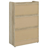 Denia 3-Tier Shoe Storage Cabinet Antique Pine And White 950403 - Ella Furniture