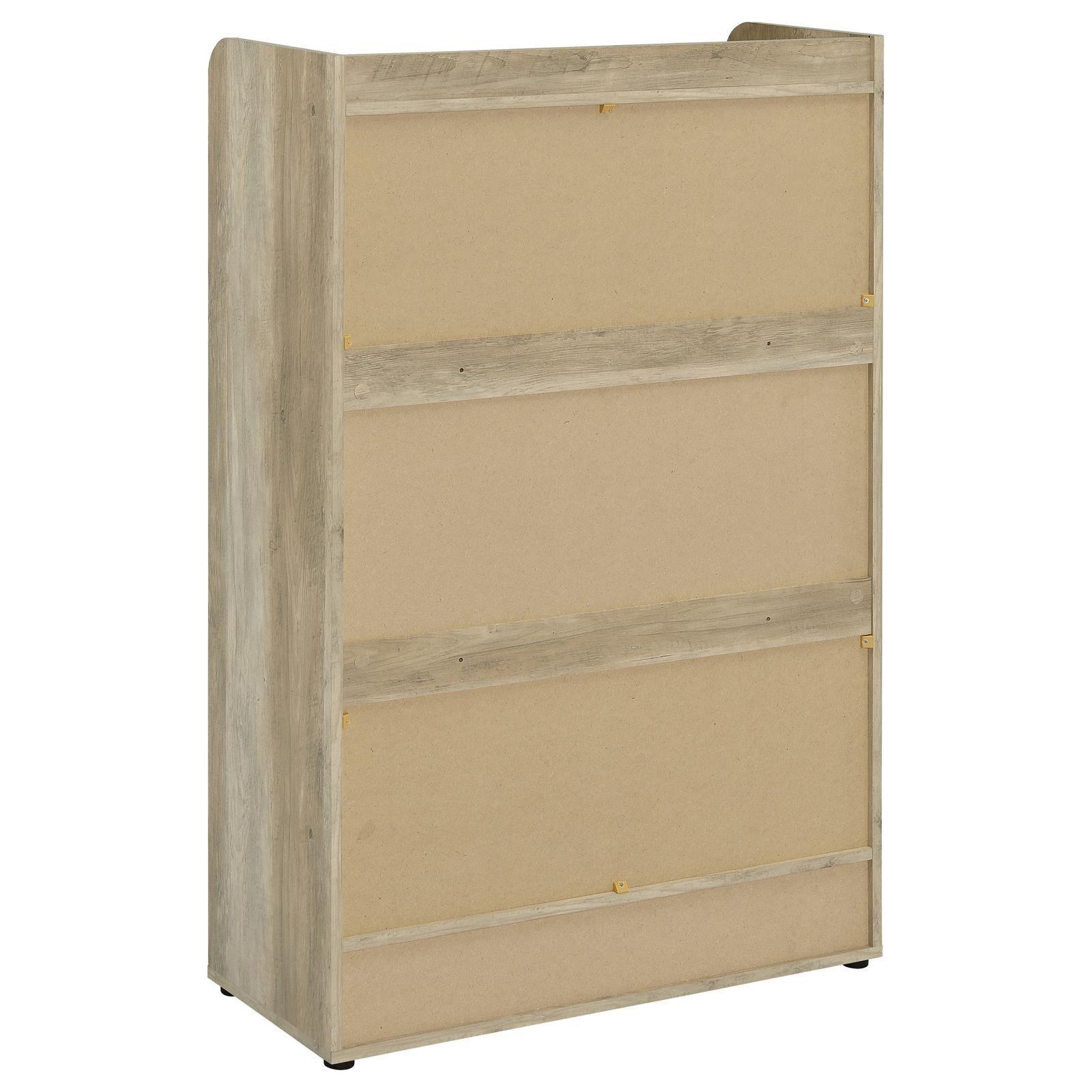 Denia 3-Tier Shoe Storage Cabinet Antique Pine And White 950403 - Ella Furniture