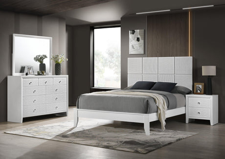 Denker-evan White Modern Contemporary Solid Wood King Bed - Ella Furniture
