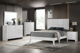 Denker-evan White Modern Contemporary Solid Wood Queen Bed - Ella Furniture