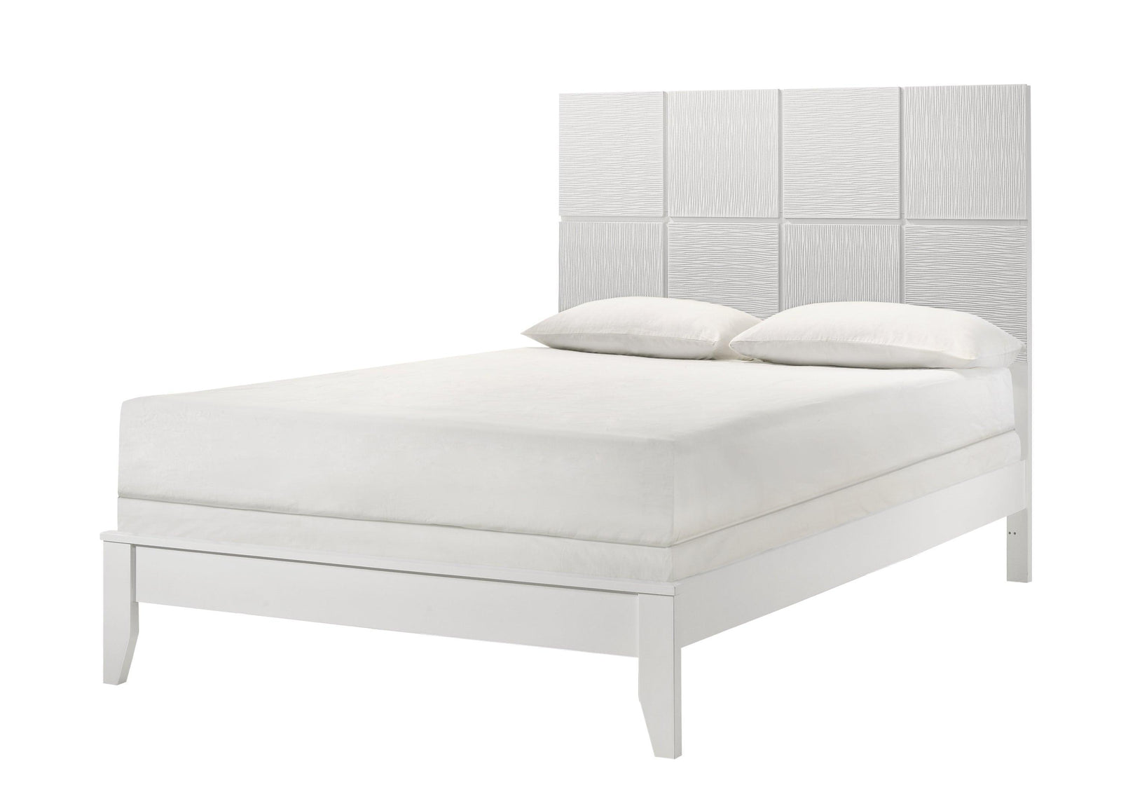 Denker-evan White Modern Contemporary Solid Wood Queen Bed - Ella Furniture