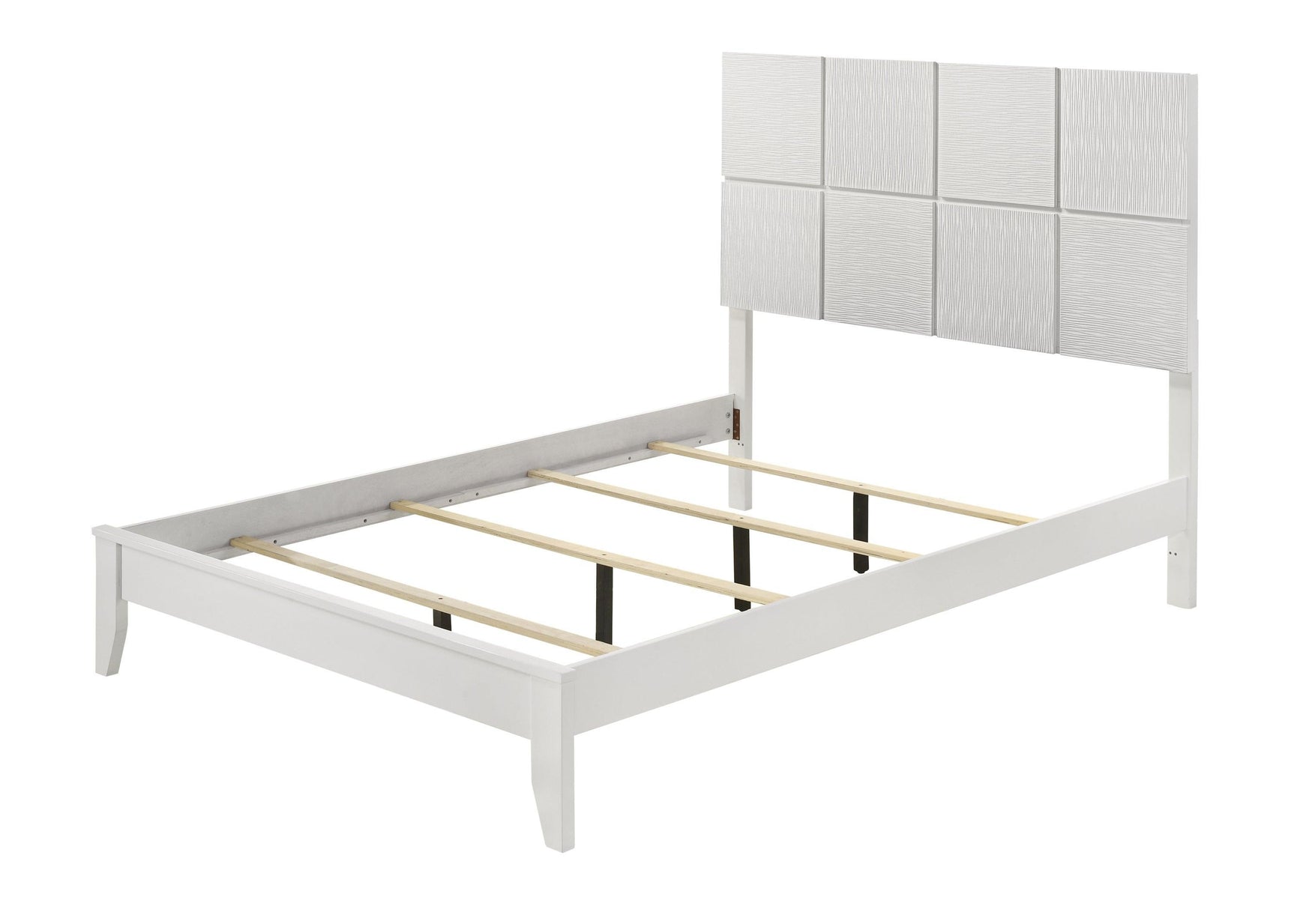 Denker-evan White Modern Contemporary Solid Wood Queen Bed - Ella Furniture