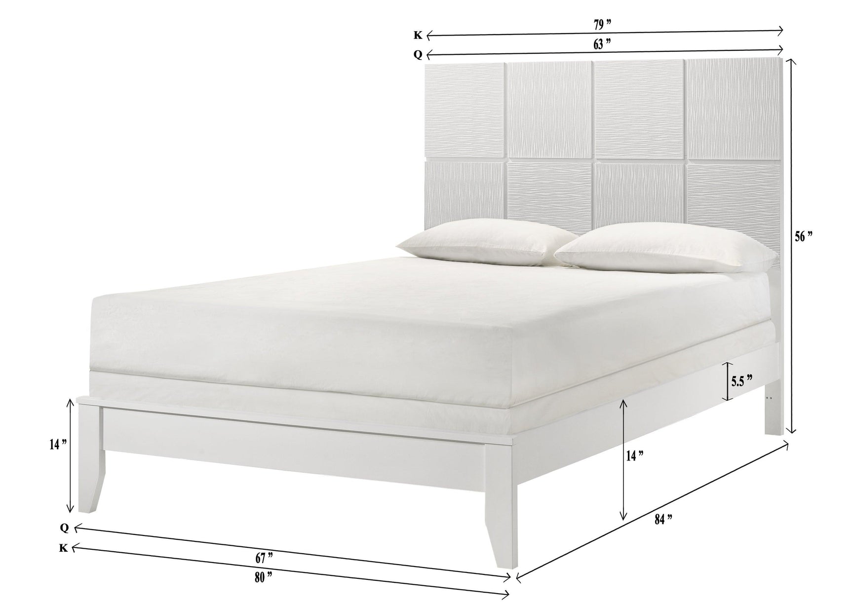 Denker-evan White Modern Contemporary Solid Wood Queen Bed - Ella Furniture
