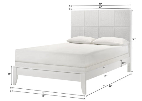 Denker-evan White Modern Contemporary Solid Wood Queen Bed - Ella Furniture
