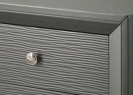 Denker Gunmetal Modern Contemporary Solid Wood 5-Drawers Chest - Ella Furniture