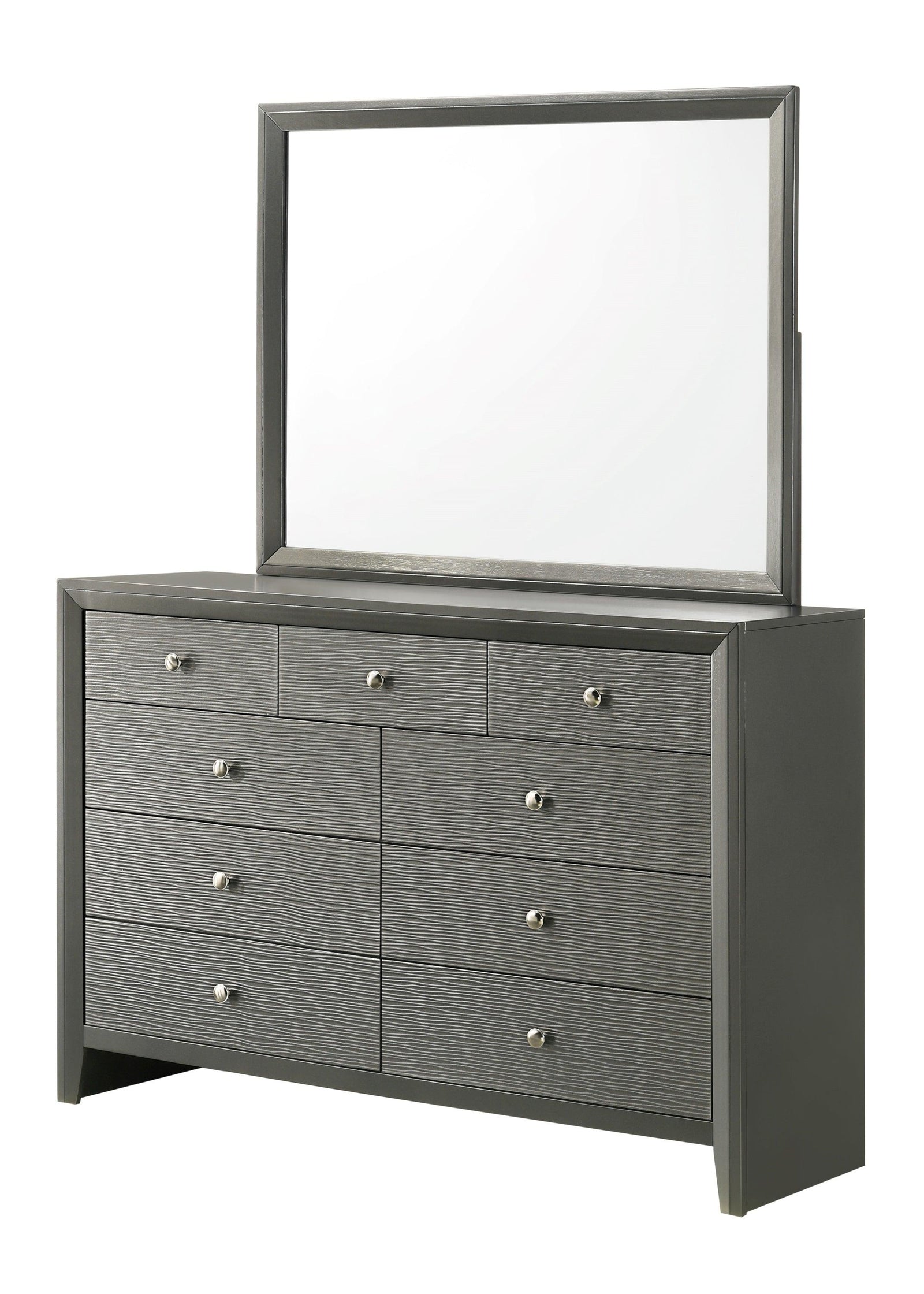 Denker Gunmetal Modern Contemporary Solid Wood 9-Drawers Dresser - Ella Furniture