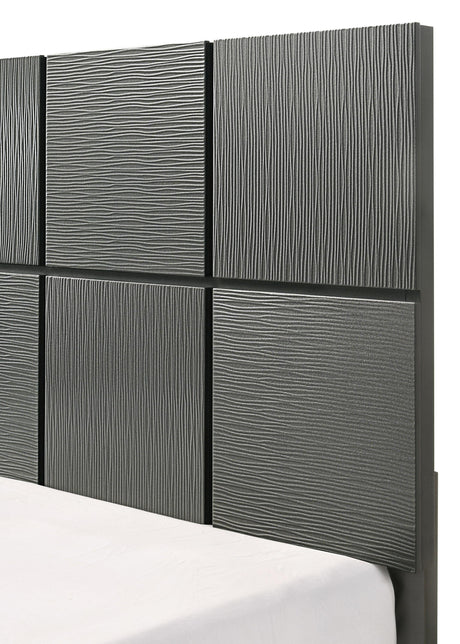 Denker Gunmetal Modern Contemporary Solid Wood Full Bed - Ella Furniture