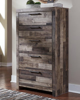 Derekson Multi Gray Panel 2 Storage Bedroom Set - Ella Furniture