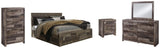 Derekson Multi Gray Panel 4 Storage Bedroom Set - Ella Furniture
