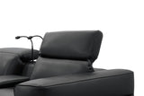 Diamante Black Italian Leather 5-Piece Power Reclining Home Theater Sectional view 14