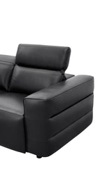 Diamante Black Italian Leather 5-Piece Power Reclining Home Theater Sectional view 16