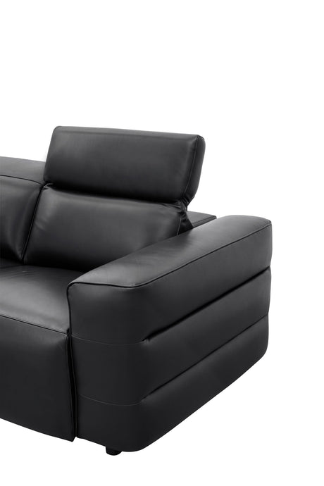 Diamante Black Italian Leather 5-Piece Power Reclining Home Theater Sectional view 16