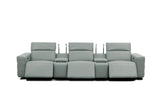 Diamante Grey Italian Leather 5-Piece Power Reclining Home Theater Sectional view 2