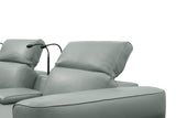 Diamante Grey Italian Leather 5-Piece Power Reclining Home Theater Sectional view 8
