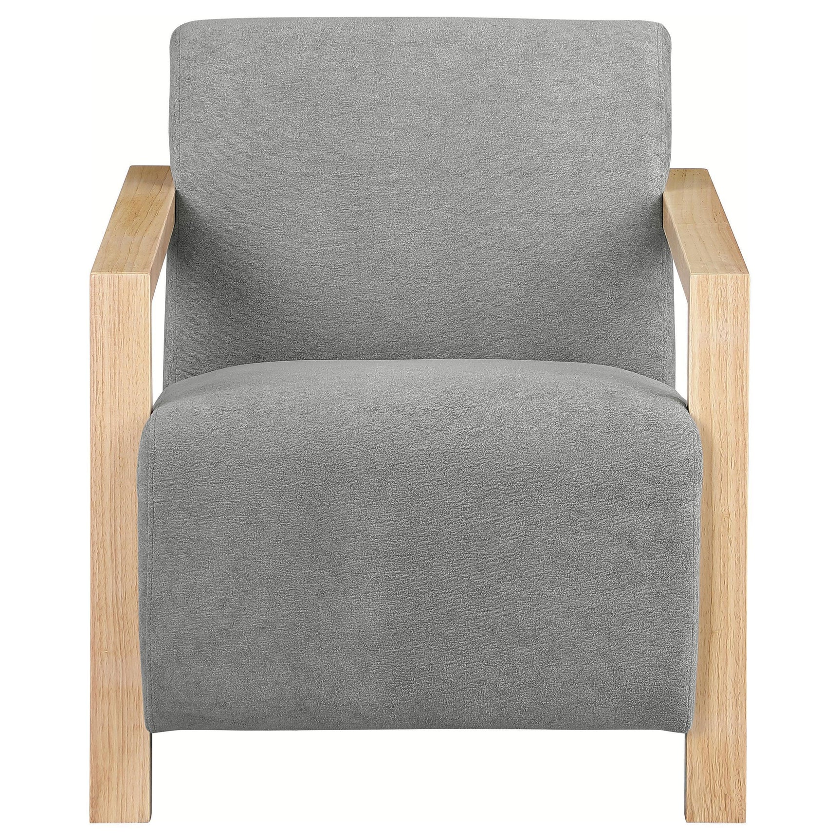 DIEGO BUNK BED Diego Upholstered Accent Arm Chair with Wood Arms Grey 902269 - Ella Furniture