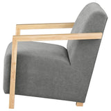 DIEGO BUNK BED Diego Upholstered Accent Arm Chair with Wood Arms Grey 902269 - Ella Furniture