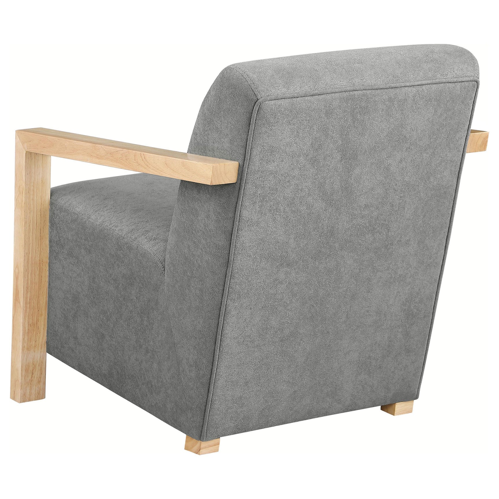 DIEGO BUNK BED Diego Upholstered Accent Arm Chair with Wood Arms Grey 902269 - Ella Furniture