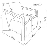 DIEGO BUNK BED Diego Upholstered Accent Arm Chair with Wood Arms Honey 902268 - Ella Furniture