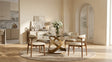 Dimi 5-Piece Dining Set with Clear Glass Table and Bronze Infinity-Loop Base from Ella Furniture