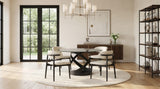 Dimi 5-Piece Dining Set with Smoke Glass Table and Black Iron Infinity Base from Ella Furniture