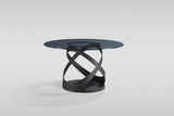 Dimi 5-Piece Dining Set with Smoke Glass Table and Black Iron Infinity Base view 8