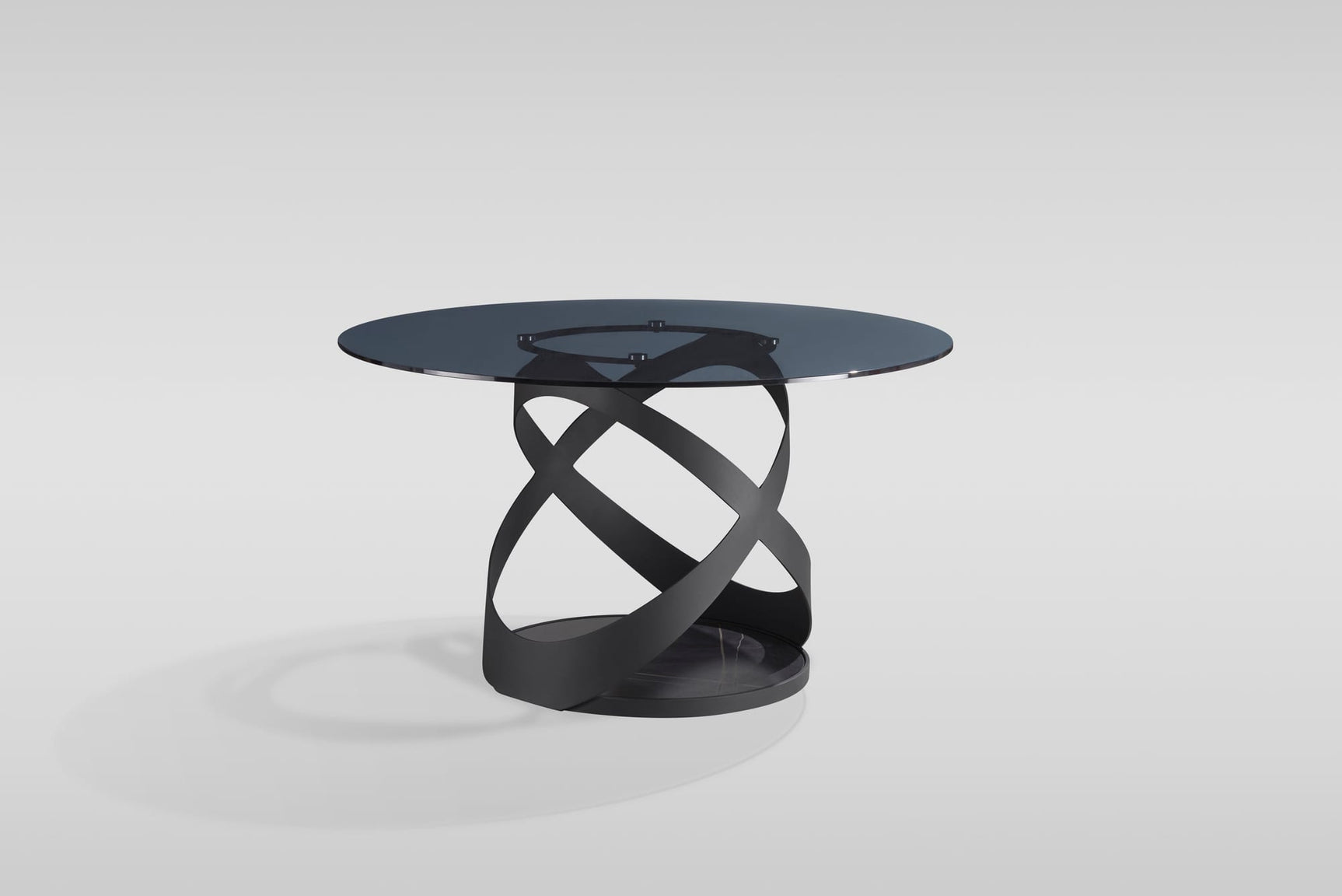 Dimi 5-Piece Dining Set with Smoke Glass Table and Black Iron Infinity Base view 8