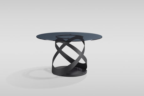 Dimi 5-Piece Dining Set with Smoke Glass Table and Black Iron Infinity Base view 8