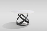 Dimi 5-Piece Dining Set with White Sintered Stone Table and Black Iron Base view 4