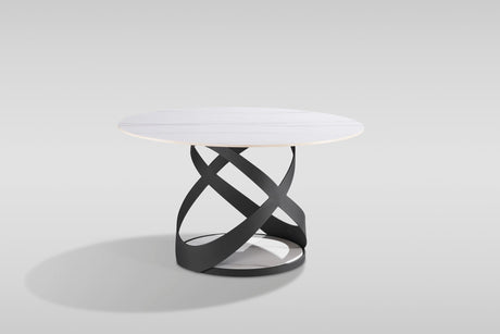 Dimi 5-Piece Dining Set with White Sintered Stone Table and Black Iron Base view 4